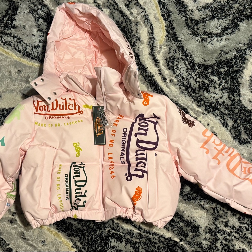 Von Dutch Light Pink Jacket with Multicolor Accents